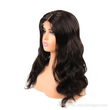 Real Virgin Human Hair Raw Indian Lace Closure Wig Body Wave 4*4 Wholesale Indian Virgin Remy Closure Swiss Lace Hair Wigs Human